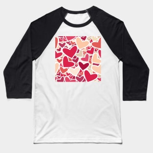 Colorful pattern with hearts Baseball T-Shirt